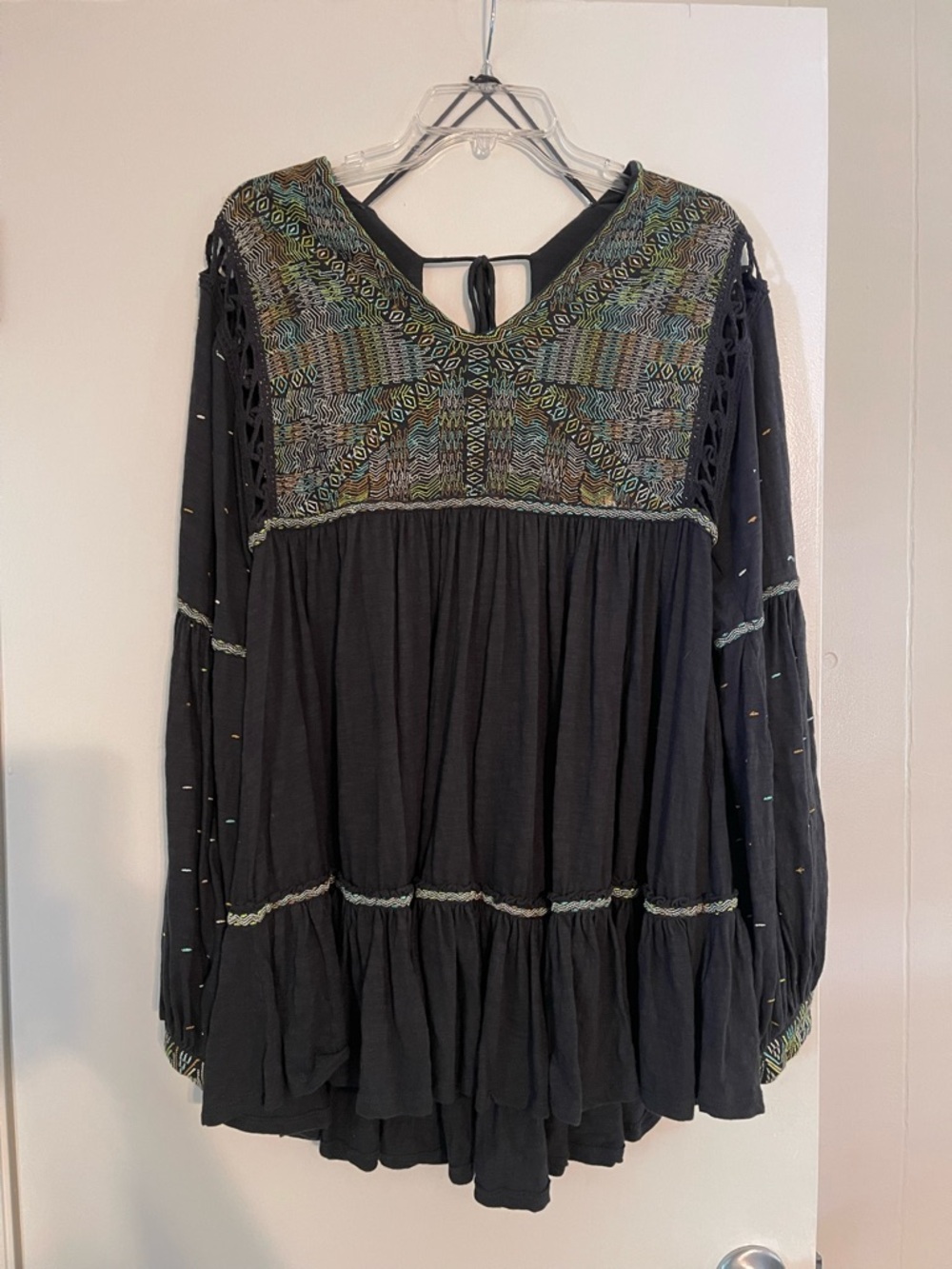 Free People Much Love Embroidered Tunic Top